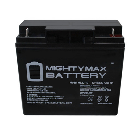 Mighty Max Battery ML22-12 - 12V 22AH UPS Battery Replaces 20Ah Kung Long WP20-12 ML22-12313
